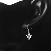 Celtic Trinity Knot Dangle Silver Earrings, ep272h